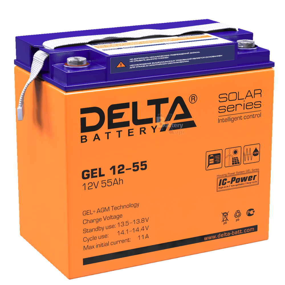 Аккумулятор Delta GEL 12-55 (AGM+GEL)