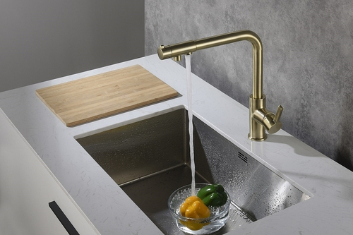 Смеситель для кухни Timo Hette 1026/17F Золото матовое