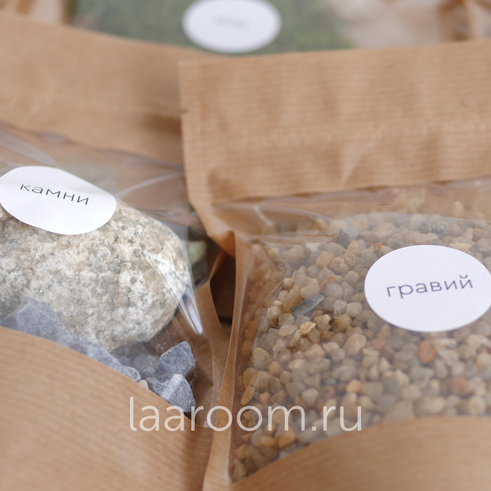 Комплект материалов для посадки флорариума с бонсай