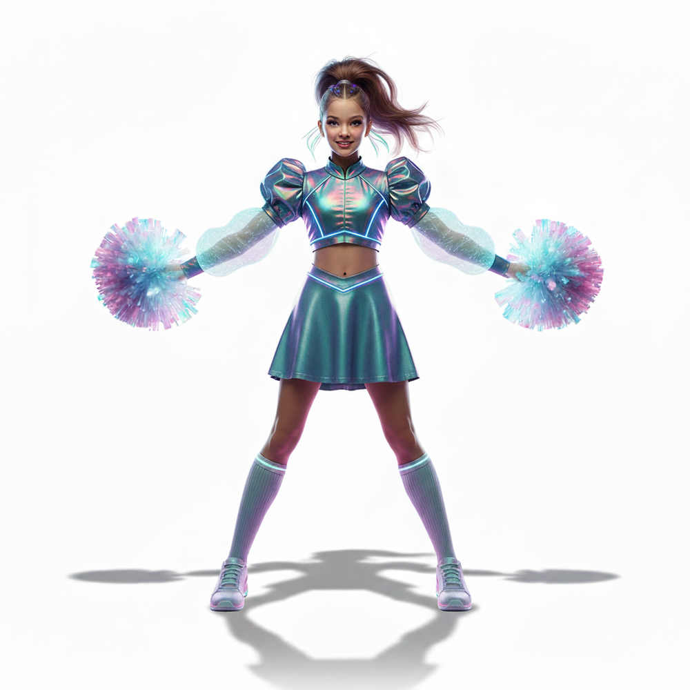 Костюм для чирлидинга металлик