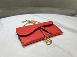 Christian Dior Long Saddle Wallet with Chain