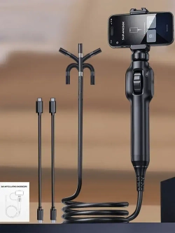 Шарнирный бороскоп 360 - 1080P HD инспекционная камера, инспекционныйскоп с подсветкой, IP67 водонепроницаемый зонд, 8 светодиодных ламп, бороскоп, совместимый с Android/iOS (объектив S43-8 мм)