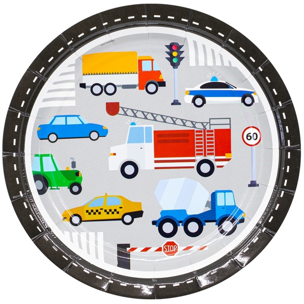 Тарелки бумажные «Машинки», 17 см, 6 шт