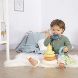 Пирамидка из колец Smoby Little Green 181202WEB из биопластика развивающая 6 деталей от 12 месяцев — фото 4