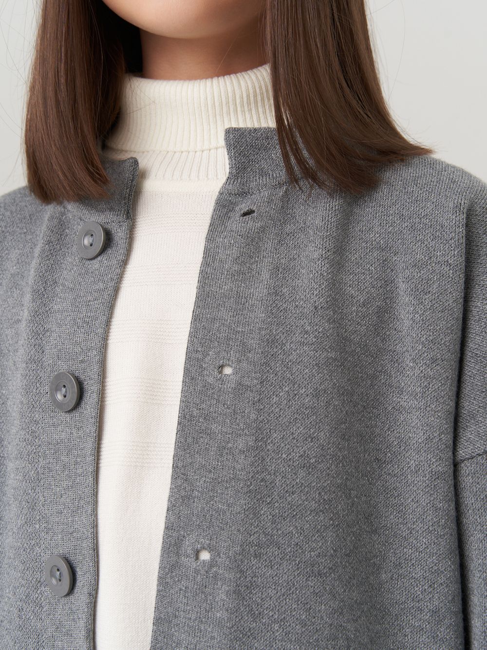 Кардиган для девочки в школу AT990 серый