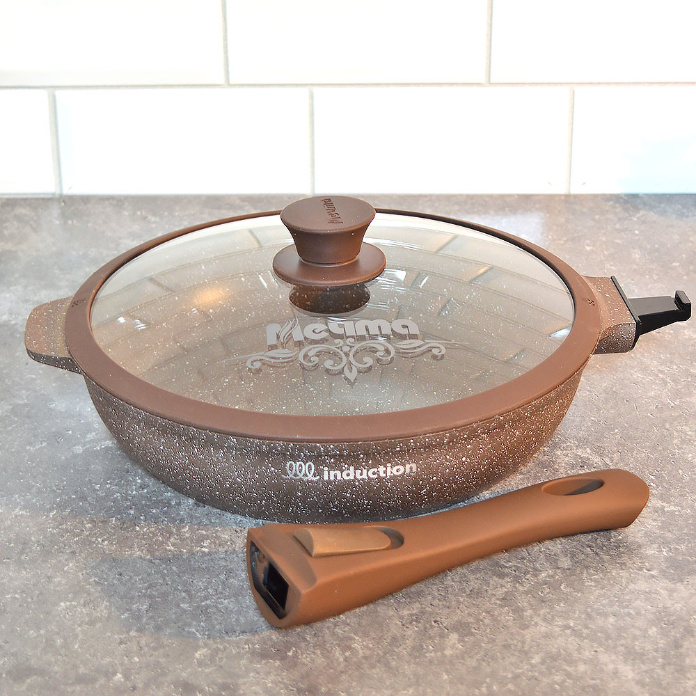 Сковорода 26см Венеция со съемной ручкой и стеклянной крышкой