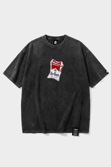 Футболка SHMOT "MARLBORO" GARMENT DYE Черный