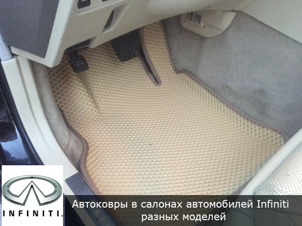 Автоковрики с бортами для Infiniti QX60 гибрид (2014-2016)
