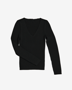 Топ с длинным рукавом и V-образным вырезом