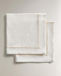 ZARA HOME САЛФЕТКА С ВЫШИВКОЙ (УПАКОВКА ИЗ 2 ШТУК), ЭКРЮ