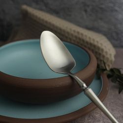 Ложка столовая 19,5 см матовая цвет серебро PVD   P.L. [12]