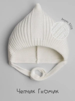 Чепчик для девочки вязаный на завязках на осень