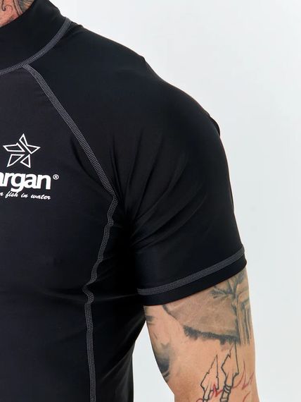 Футболка рашгард лонгслив Sargan Агидель UPF 50+ мужская черно-серая