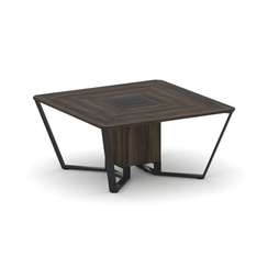 Steel Meet Стол переговорный квадратный KM-PR.B.SP-08 Дуб Мали/Графит Глянец/Металл Черный 1600*1600