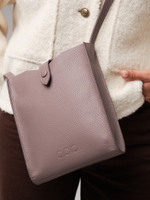 Женская кожаная сумка кросс-боди DBR 30919 розово-серый