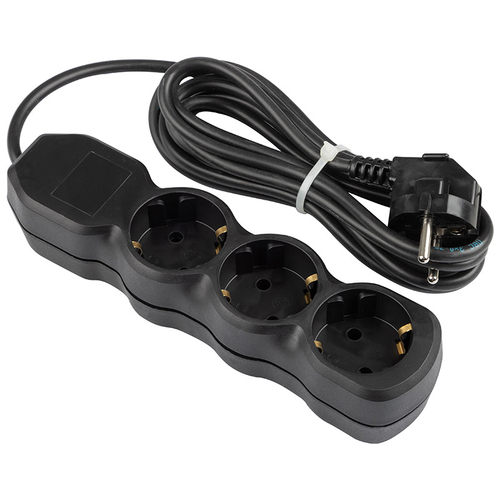 Удлинитель Engy "Гранд" 3м/3роз с заземлением (ПВС 3х0.75) черный