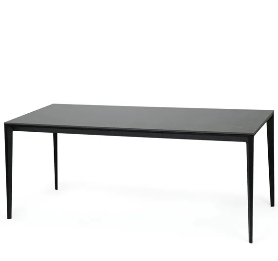 Обеденный стол Kluger 180х90 см, черная керамика, алюминий