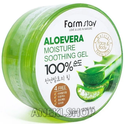 Гель увлажняющий успокаивающий для лица и тела с алоэ 300 мл FarmStay Moisture Gel Aloe Vera