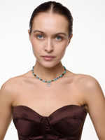 Чокер с турквенитом и тигровым глазом