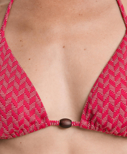 OYSHO Жаккардовый треугольный топ бикини, фуксия