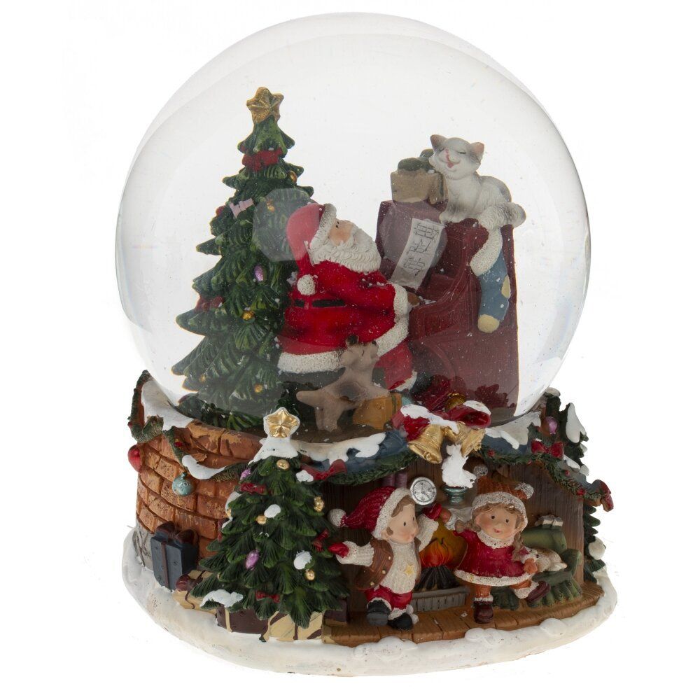 GAEM Фигурка декор в стекл шаре "Дед Мороз" (муз с ключ), D 15 см, L16 W17 H20 см