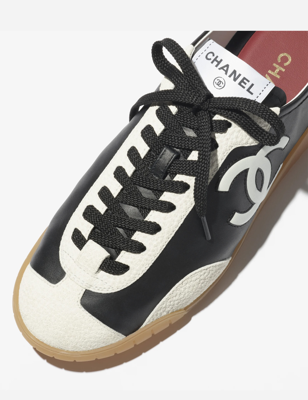 Кроссовки Chanel Trainers Calfskin Embossed Suede "Black & White"