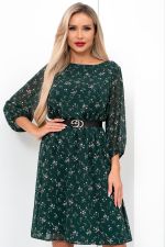 Платье Энджи (зеленый/принт) Р11-2015/3 Nikol (Акция)