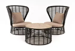 "Парма" кофейный комплект из искусственного ротанга, цвет бронзовый