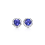 Серьги из платины с бриллиантами и синим танзанитом, Tiffany 💎Soleste. В наличии