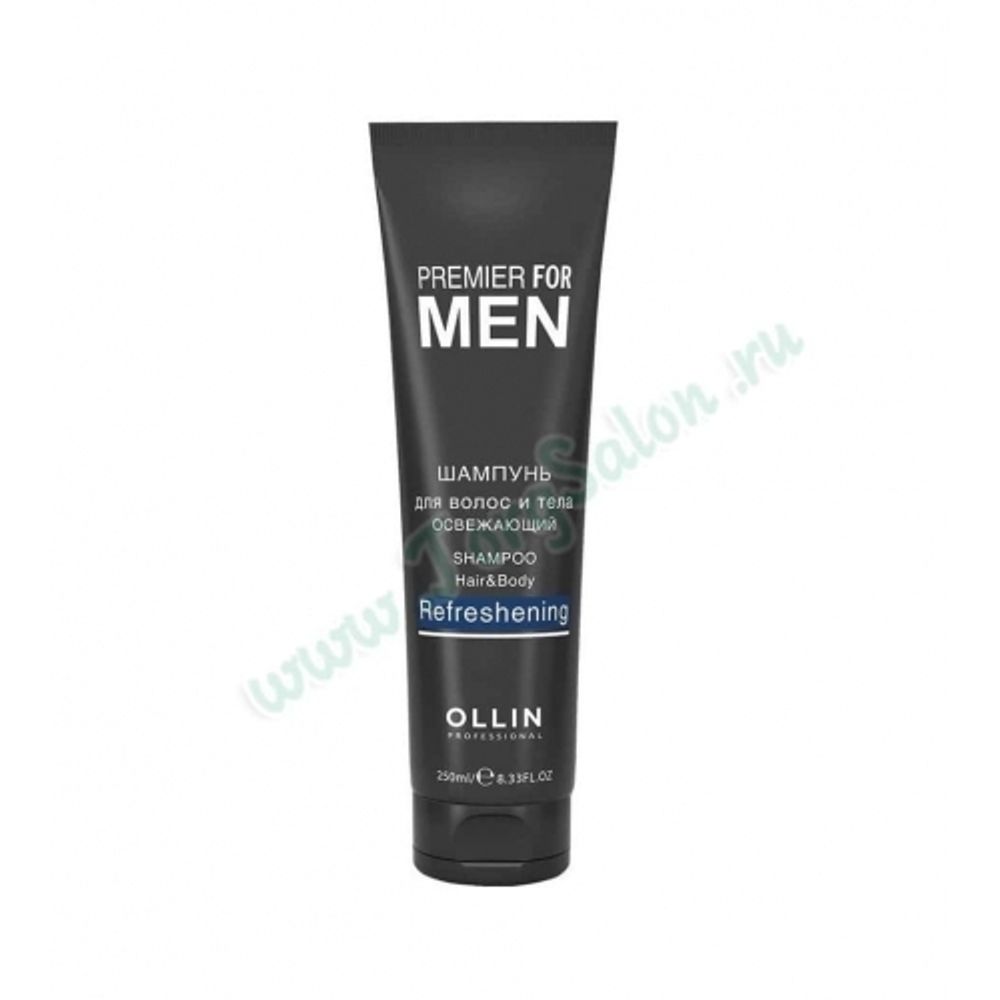 Шампунь для волос и тела освежающий «Shampoo Hair&amp;Body Refreshening», Premier For Men, Ollin, 250 мл.
