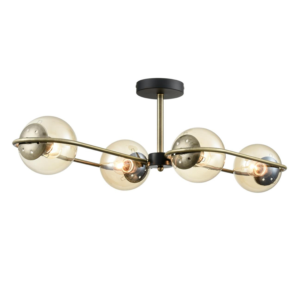 8062/4C COMFI LN24 000 черный/тонированный металл/стекло Люстра потолочная E27 4*60W 220V ERENA