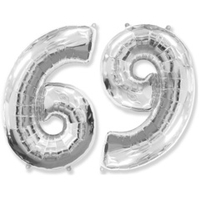 Цифра 6 серебро 40" Fm