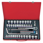 Набор торцевых головок с принадлежностями 1/2&quot;, двенадцатигранные, 8-32 мм, 3/8&quot;-1&1/4&quot;, 43 предмета KING TONY 4044CR