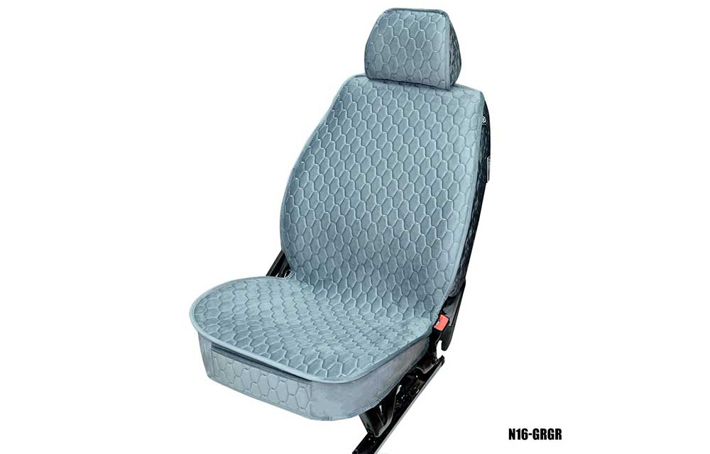 Накидки сидений ПОЛНЫЙ Coolpart MAXIMAL LUX (кт) - N-15-GRGR (Велюр РОМБ) серый/ шов серый