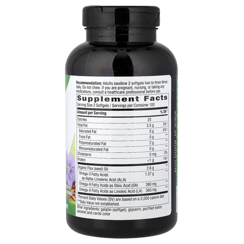 Nature's Way, льняное масло, 200 капсул