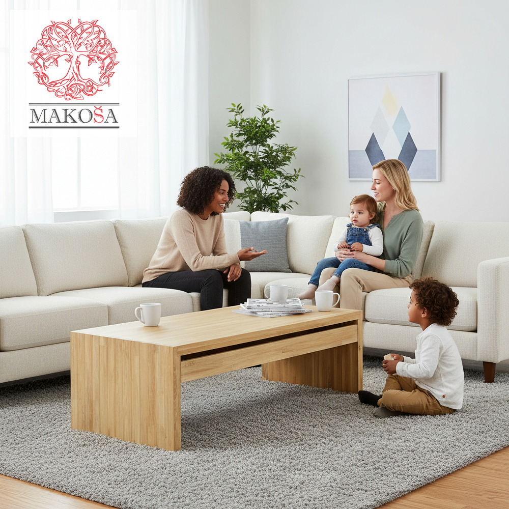 Стол журнальный 2 ящика Розенбург из массива дуба