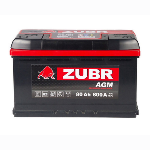 Аккумулятор ZUBR AGM (80Ah, 800A, R+)