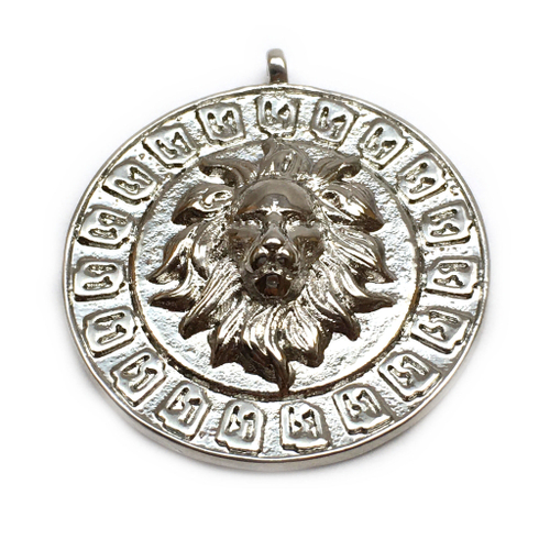 Подвеска "Лев" 28х25 мм, родий