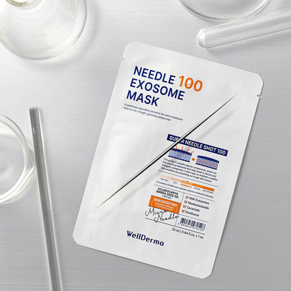 Маска для лица с микроиглами WellDerma Needle 100 Exosome Mask Pack, 25мл