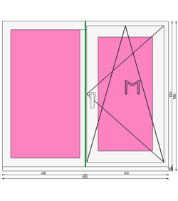 Пластиковое окно 1050 х 1200 ТермА Эко + Москитная сетка