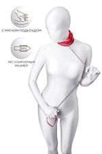 Красный ошейник с подкладкой из меха (Цвет: красный)