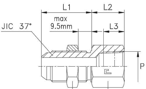 Соединение PD JIC 3/4 - NPTF 3/8