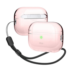 Чехол Elago Clear case with Round strap для AirPods Pro 2 (2022) (EAPP2CL-BA+ROSTR-LPK) розовый