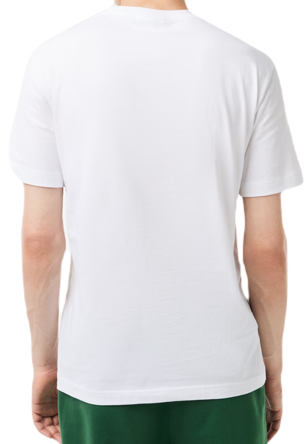 Мужская теннисная футболка Lacoste Cotton Jersey Signature Print T-Shirt - white