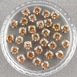 Фианиты шатоны в оправах, Champagne/Platinum