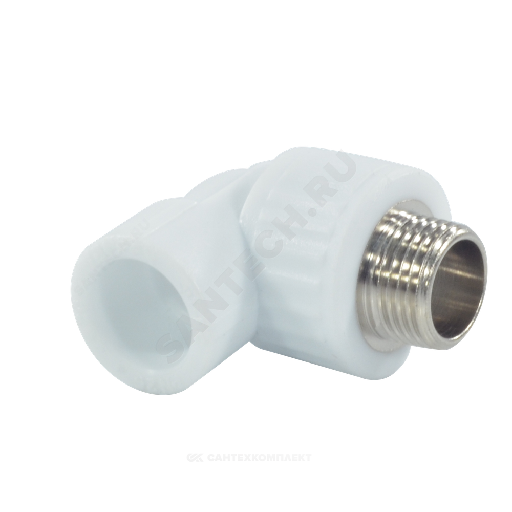 Угольник PP-R комбинированный белый Дн 25х3/4" НР VALFEX 10126025