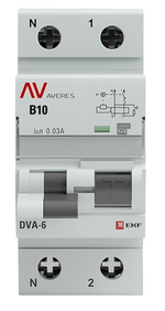 Автомат дифференциальный EKF rcbo6-1pn-10B-30-a-av