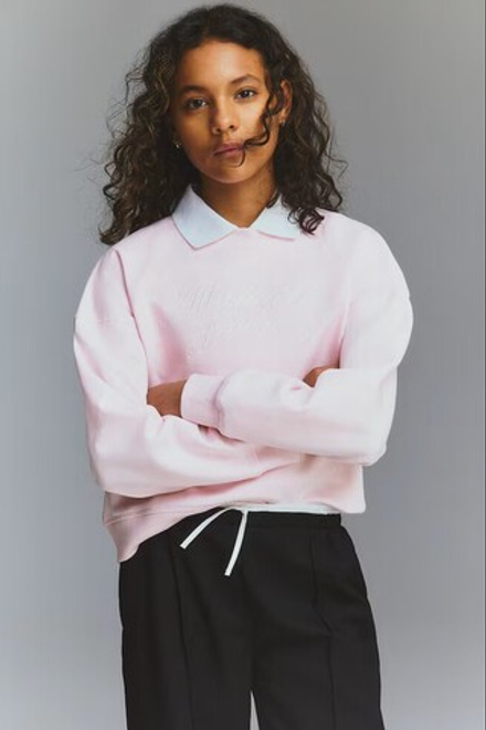 H&M Толстовка с контрастными деталями, розовый