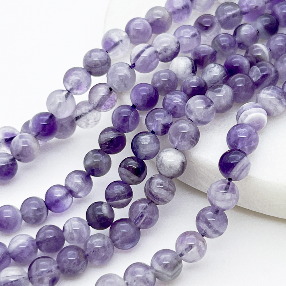 Аметист, диаметр 6,4-6,6 мм, цена за 30-31 шт (1/2 нити)