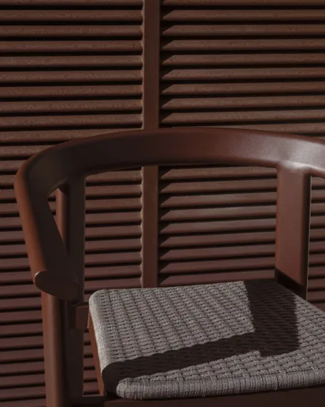 Уличный барный стул Erice из алюминия и веревки коричневого цвета, 75 см